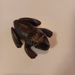 Iron Black Frog Figurine